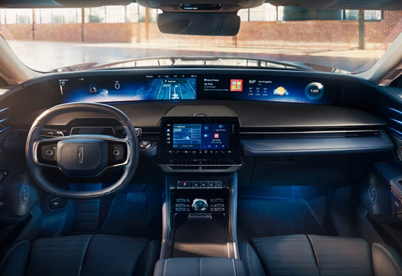 A large panoramic display is shown on the dashboard of a 2024 Lincoln Nautilus® SUV | Star Lincoln in Southfield MI